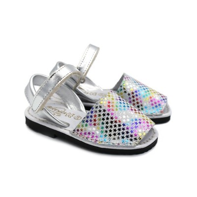 Padded minorcan sandals STARS 9361 SILVER