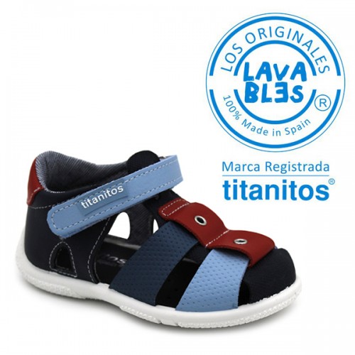 Boys sandals Titanitos L671 Amador Navy