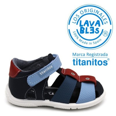 Boys sandals Titanitos L671 Amador Navy