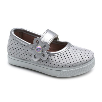 Silver velcro mary jane AN8406