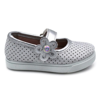 Silver velcro mary jane AN8406