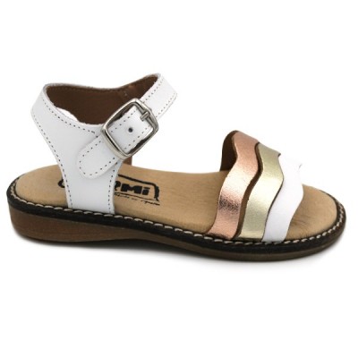 Girls leather sandals Hermi MC418 White