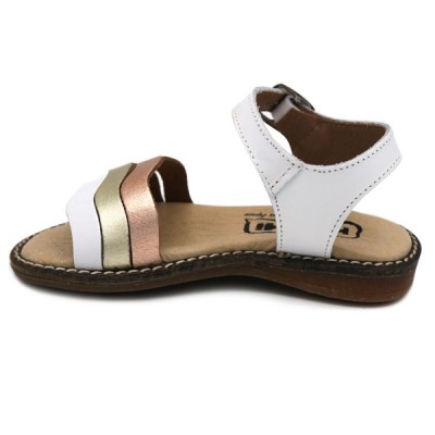 Girls leather sandals Hermi MC418 White
