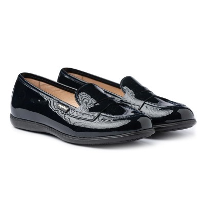 Patent leather moccasin Angelitos 468 Navy