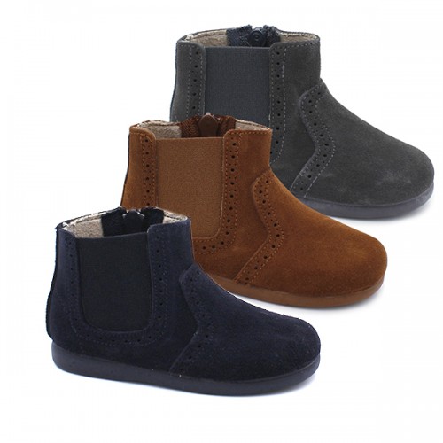 Split leather ankle boots TOKOLATE 1225-10
