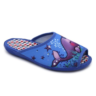 Girls whale slippers 6402 Blue