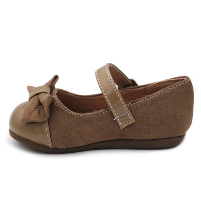 Buckle bow mary jane Bubble Kids 3163 Sand