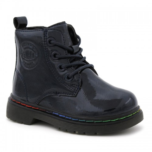Girls patent leather boots Bubble kids 3543 Navy