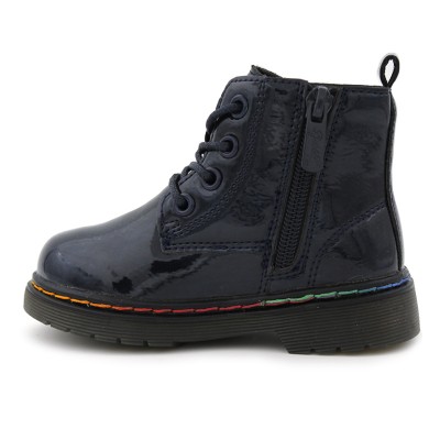 Girls patent leather boots Bubble kids 3543 Navy zip