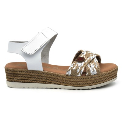 White leather sandals Oh My Sandals 5306 for women
