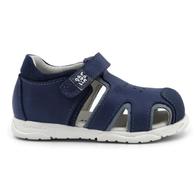 Blue sandals for boys GARVALIN 232610 reinforced toe