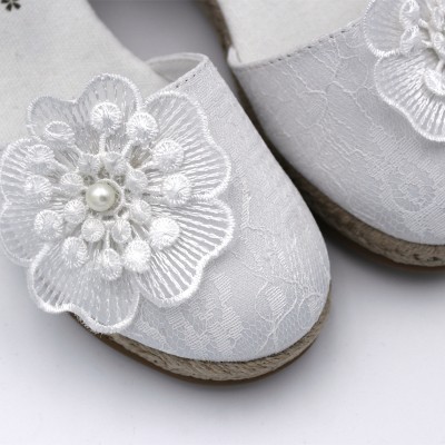 White lace espadrilles BUBBLE KIDS 609 for girls