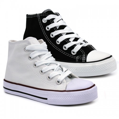 Zapatillas altas puntera goma ABX115 - Blanco y Negro