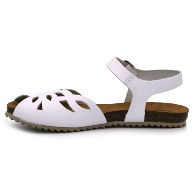 Women leather sandals HERMI 87550 White