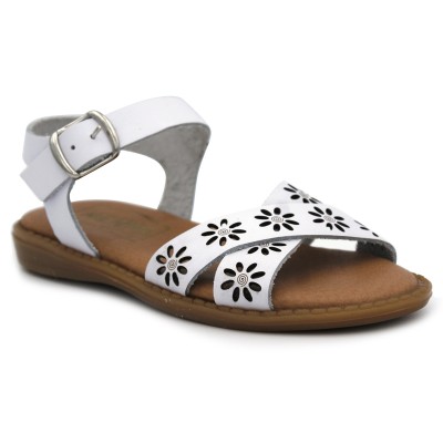 Girls leather sandals HERMI 3012 White