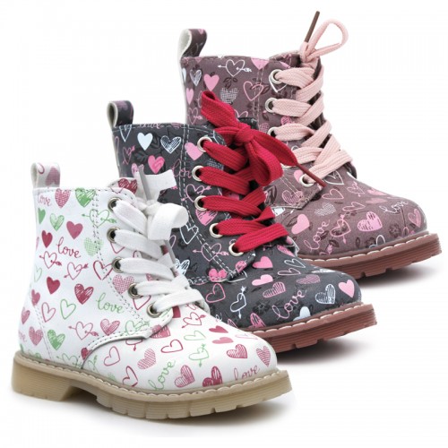 Girls boots hearts design BUBBLE KIDS 861