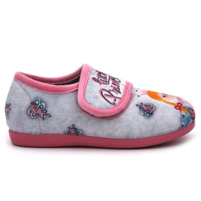 PRINCESS velcro slippers NA7825 grey/pink