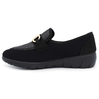 Black comfort shoes with buckle 224897 Non-slip