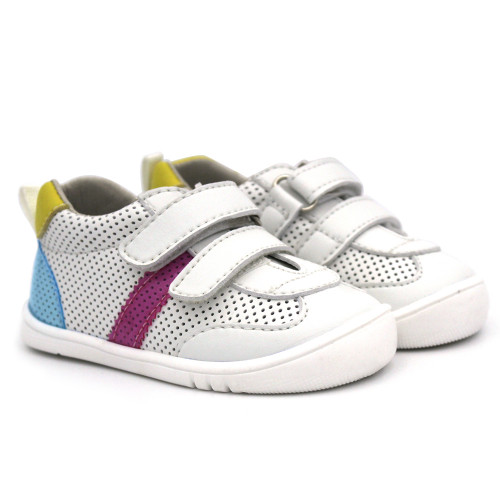 Barefoot sneakers with velcro PIRUFLEX 350 White/Pink