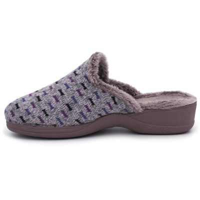 Women fleece lining slippers 32013 - open heel