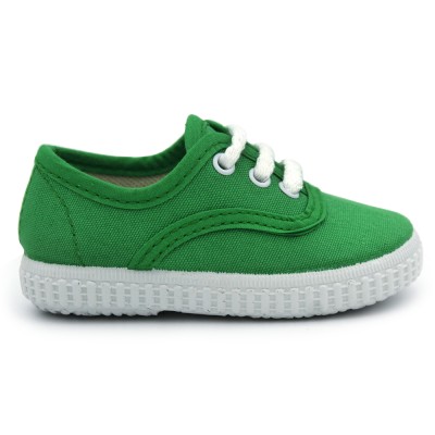 Canvas shoes HERMI LZ400 GREEN - With laces
