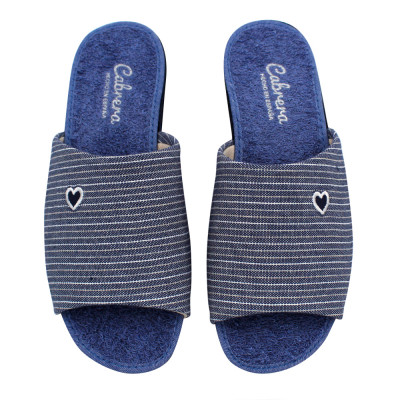 STRIPED slippers for women CABRERA 4480 - BLUE