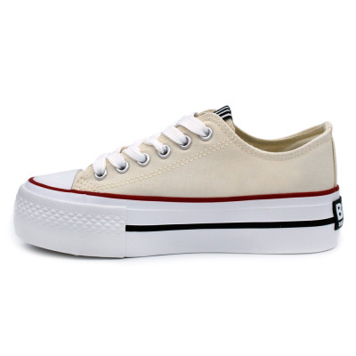 Zapatillas lona blanca doble suela B&W 527061 - Niñas y jóvenes