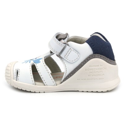 Boys white leather sandals BIOMECANICS 242123 - First step