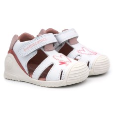 Girls white leather sandals BIOMECANICS 242101