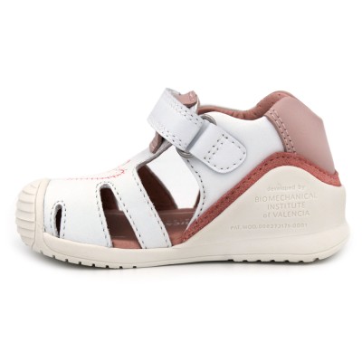 Girls white leather sandals BIOMECANICS 242101 - Stabiliser
