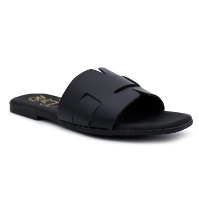 Women Flat leather sandal Oh! My Sandals 5315 - Negro