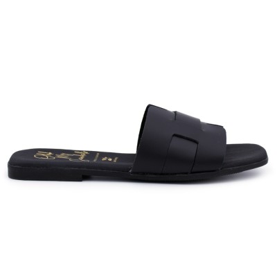 Women Flat leather sandal Oh! My Sandals 5315 - Negro
