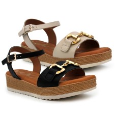 Gold buckle women sandals Oh! My Sandals 5433