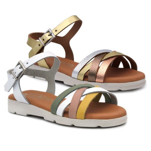 Girls buckle leather sandals Oh! My Sandals 5515