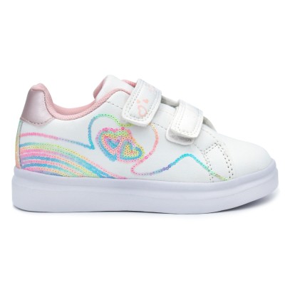 Girls white sneakers BUBBLE KIDS C902 - Adherent sole