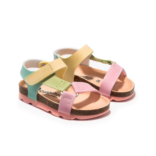 Girls multicoloured bio sandals CONGUITOS 285056 - Adherent sole