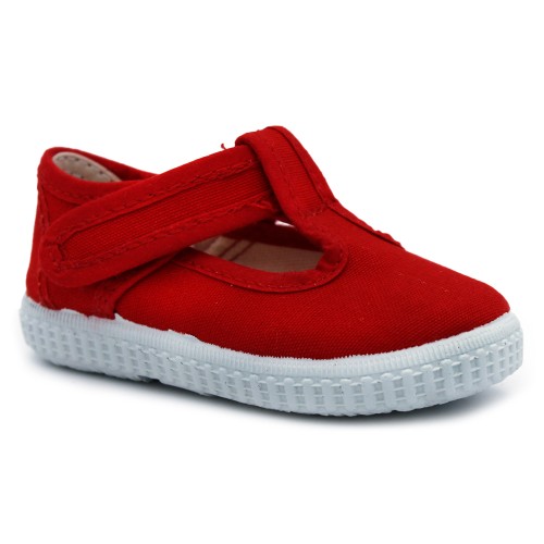 Boys velcro t-strap shoes HERMI LZ401 - Red