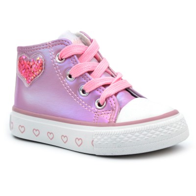 Heart high sneakers BUBBLE KIDS C961 - Pink