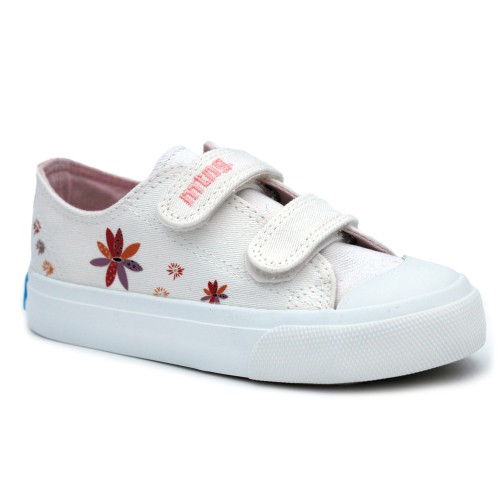 White flowers canvas shoes MTNG 48929 - For girls