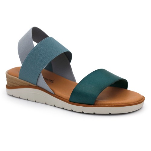 Women's elastic straps sandals XBONITA 4409 - greenish blue