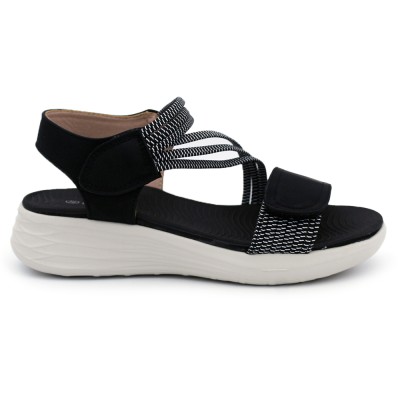Elastic velcro sandals MYSOFT 24M362 - Black