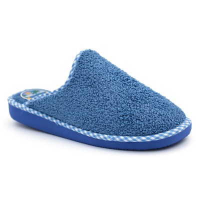 Closed toe towel slippers V1435 - Blue