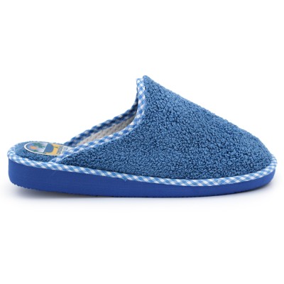 Closed toe towel slippers V1435 - Blue
