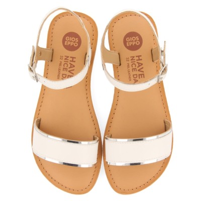 Girls white leather sandals GIOSEPPO ISHEM