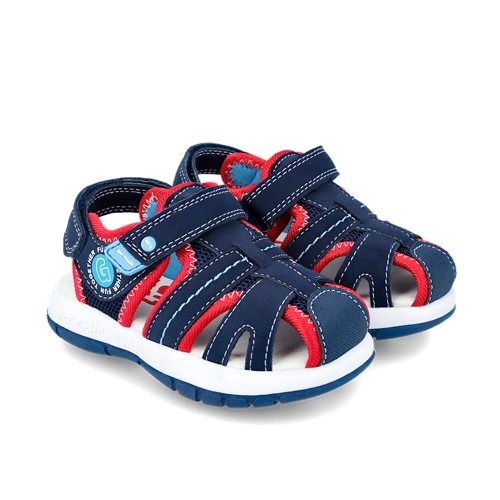 Blue sport sandals GARVALIN 242816 - Blue and red