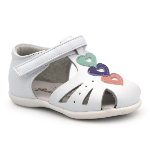 White leather sandals BUBBLE KIDS 614 for girls