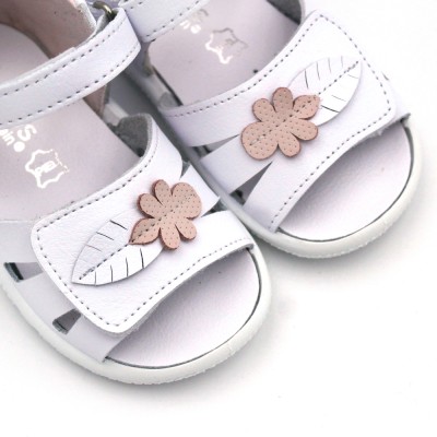 Washable leather sandals TITANITOS IRINA - White