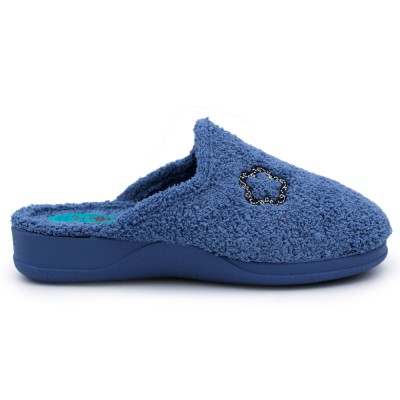 Women wedge towel slippers NATALIA GIL 8050 - Blue