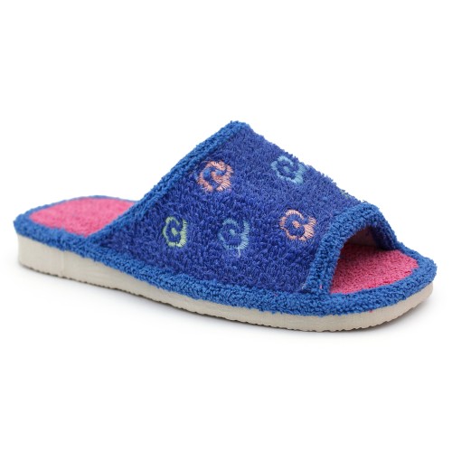Floral towel slippers HERMI CH625 - Blue
